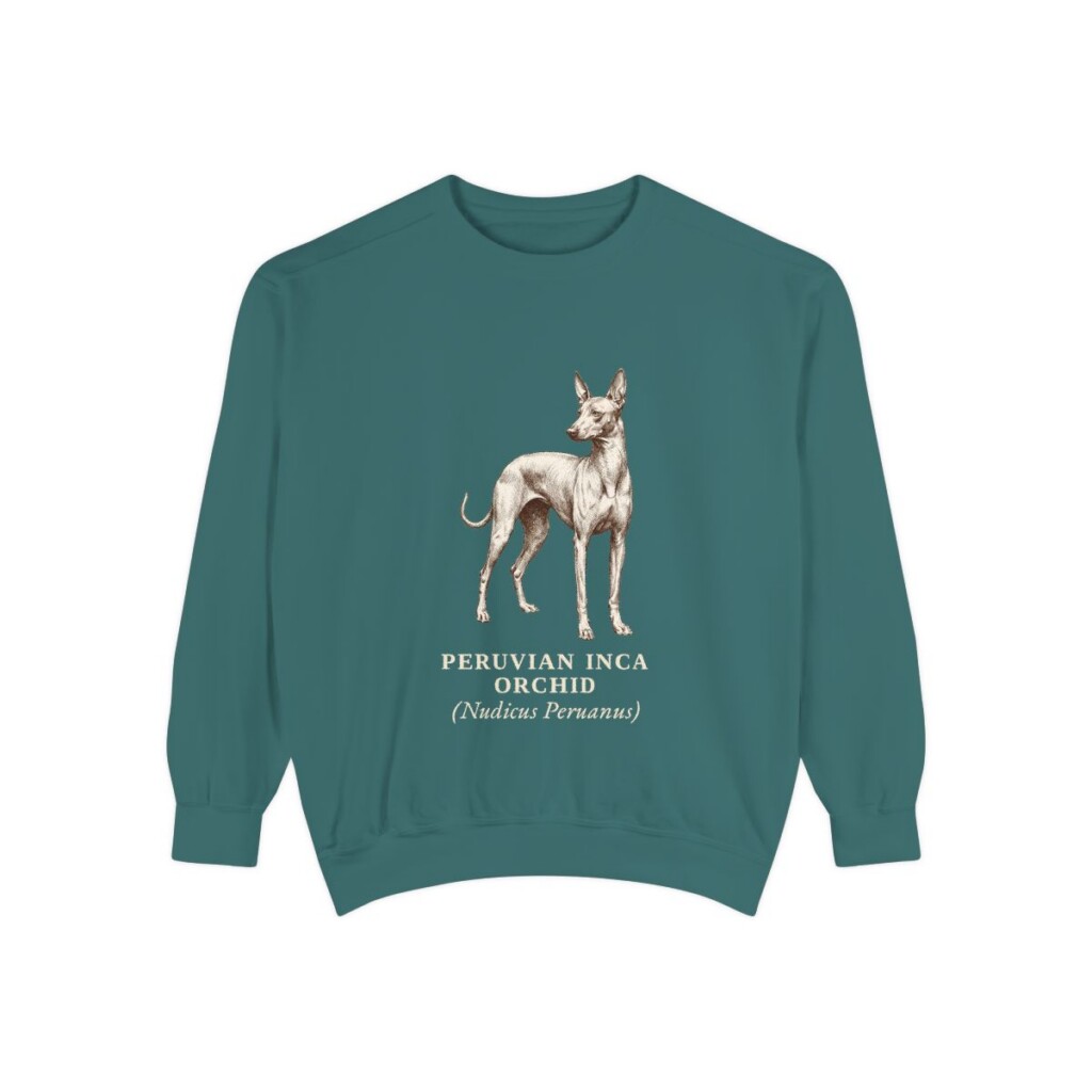peruvian-inca-orchid-sweatshirt-latin-blue-spruce Peruvian Inca Orchid Latin Sweatshirt, Blue Spruce, front view