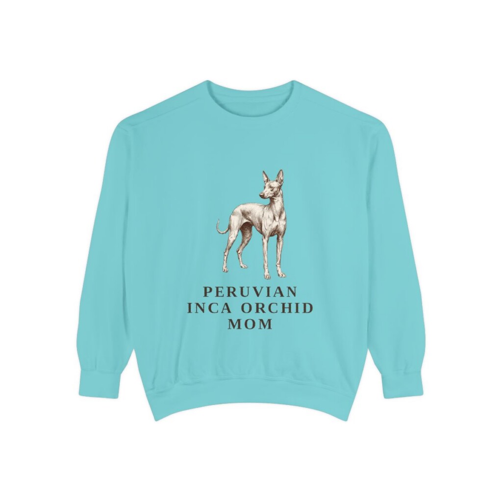 Peruvian Inca Orchid Mom Sweatshirt, Chalky Mint, front view