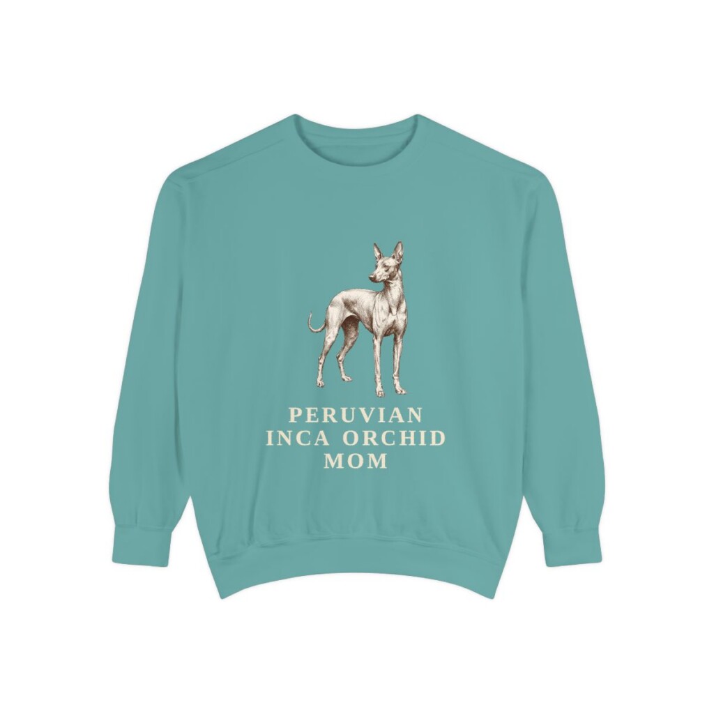 Peruvian Inca Orchid Mom Sweatshirt, Seafoam, front view