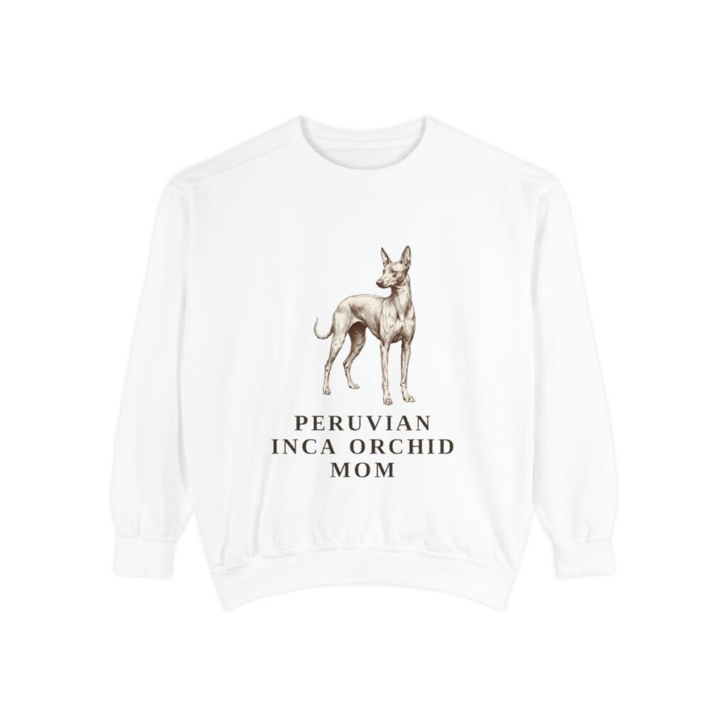 Peruvian Inca Orchid Mom Sweatshirt, White, front view