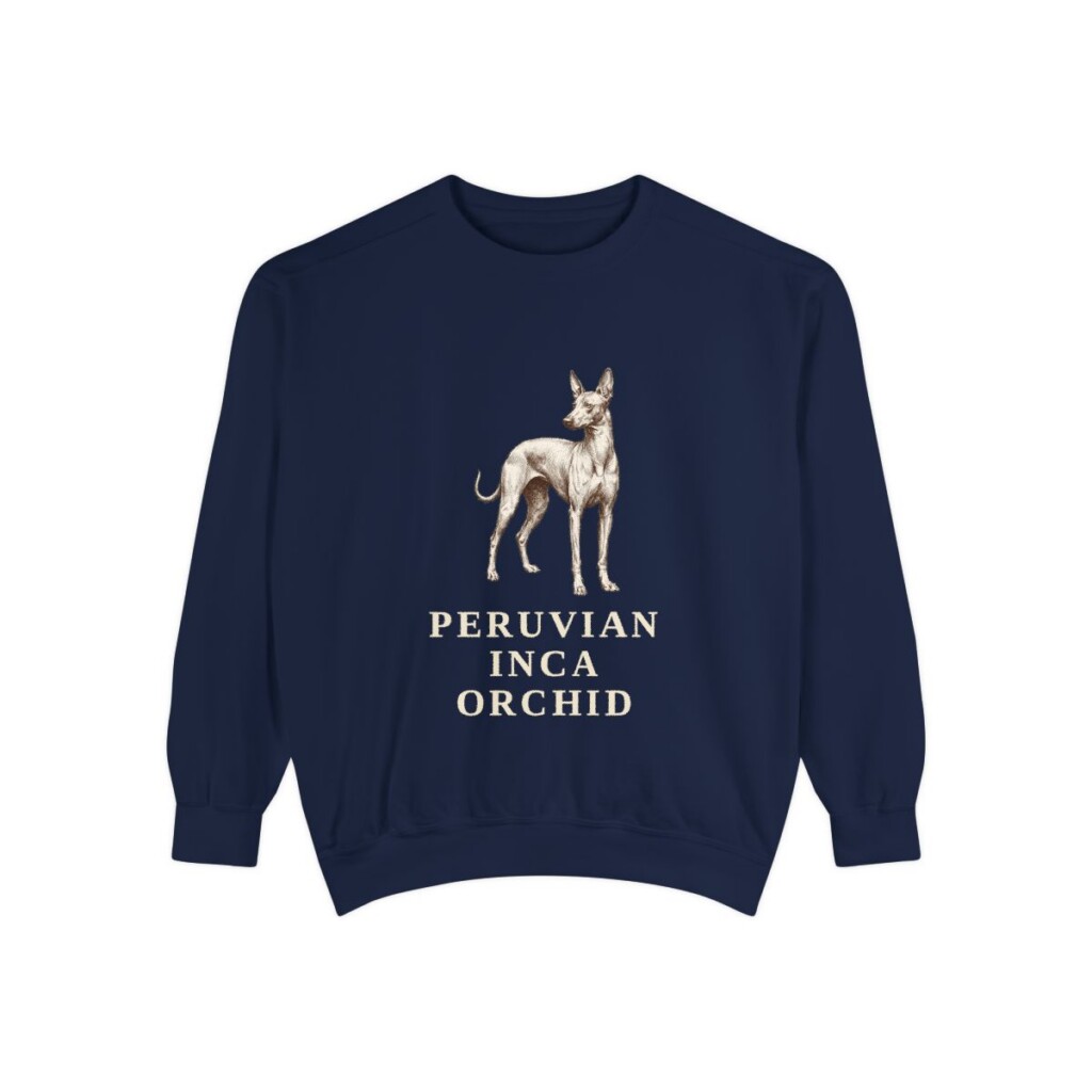Peruvian Inca Orchid Sweatshirt, True Navy, front view