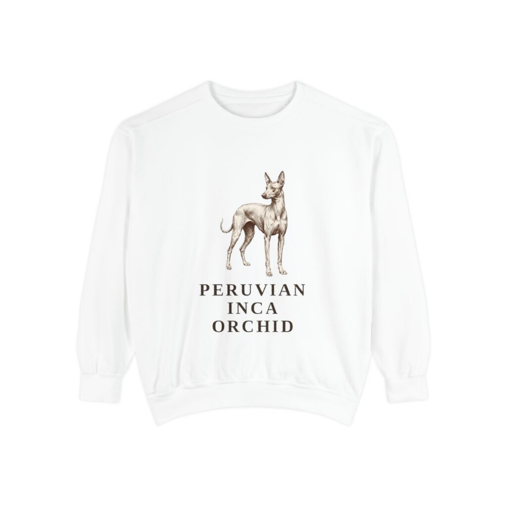 Peruvian Inca Orchid Sweatshirt, White, front view