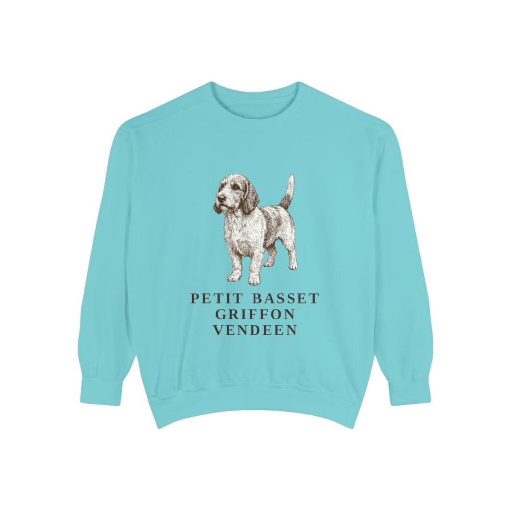 Petit Basset Griffon Vendeen Sweatshirt, Chalky Mint, front view