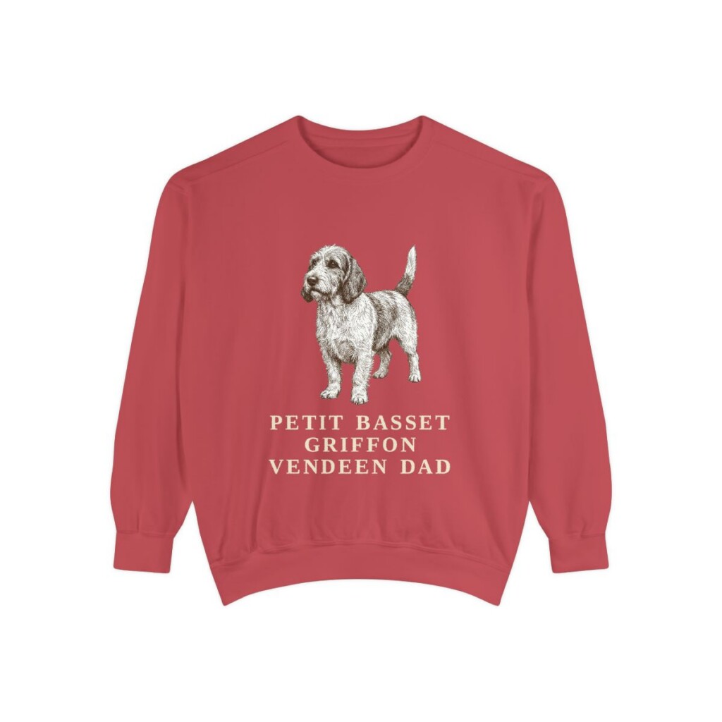 Petit Basset Griffon Vendeen Dad Sweatshirt, Crimson, front view