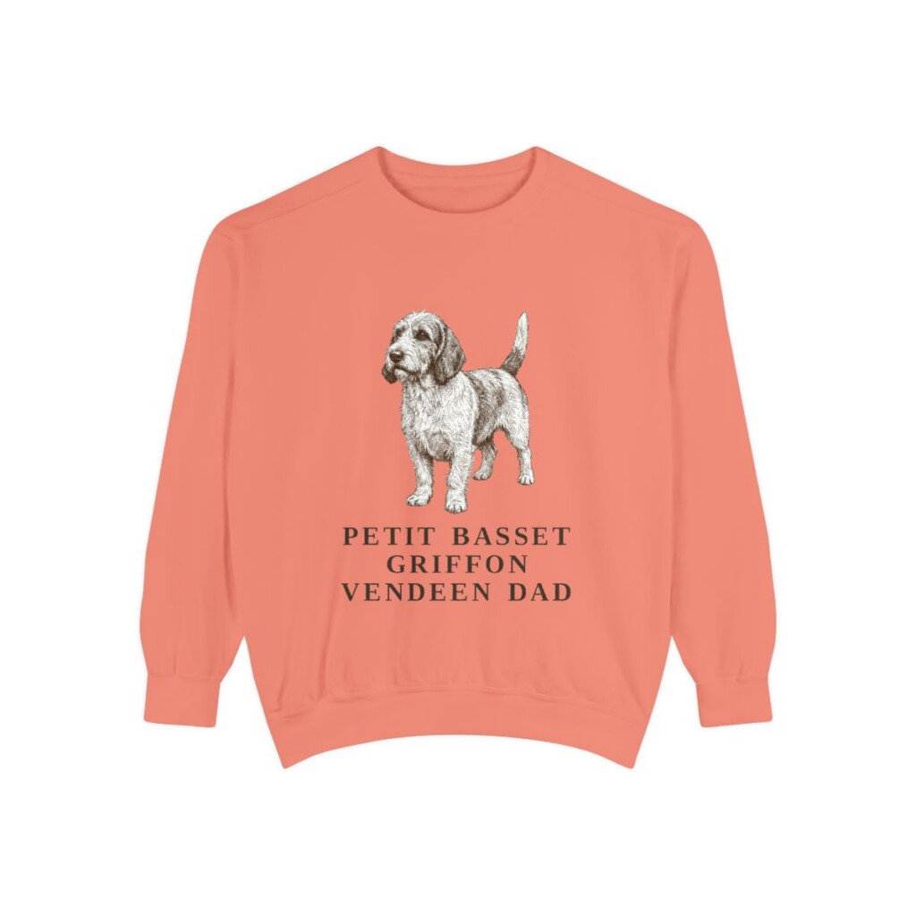 Petit Basset Griffon Vendeen Dad Sweatshirt, Terracotta, front view