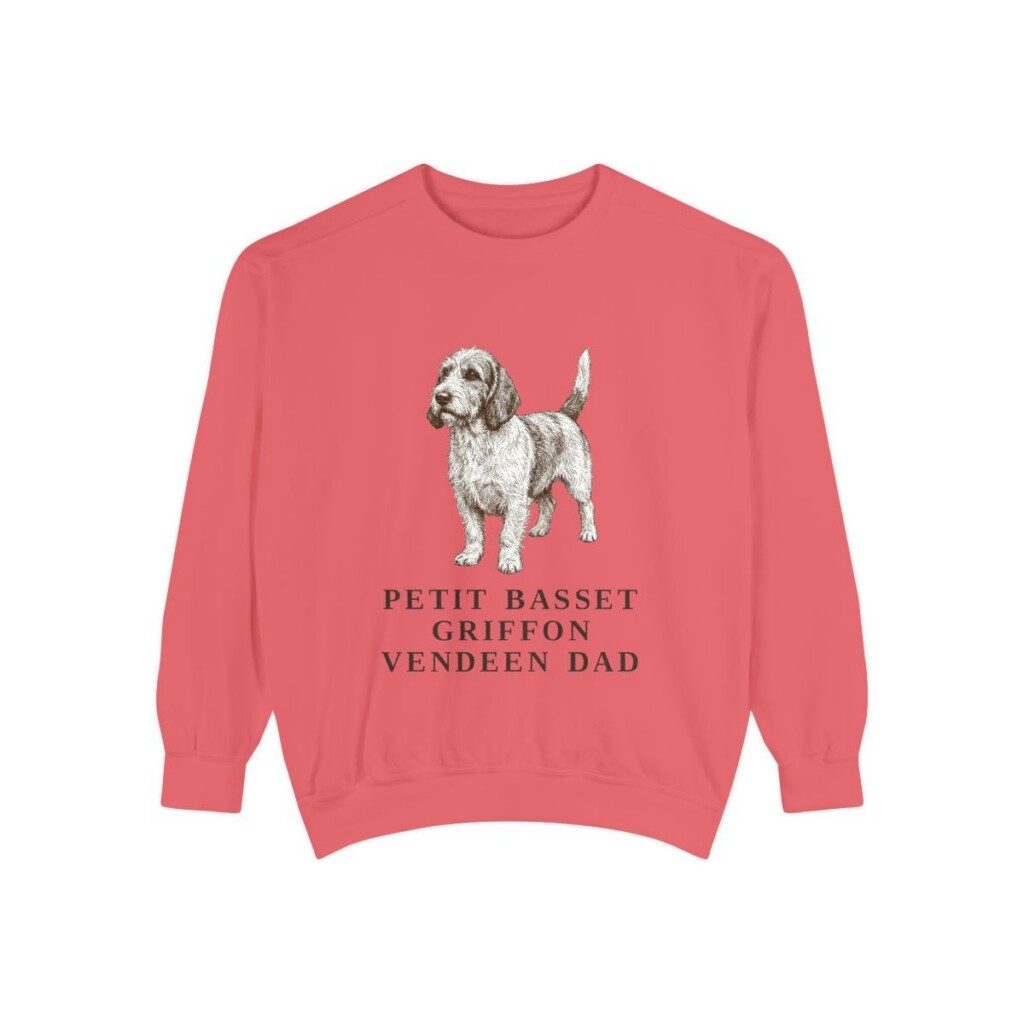 Petit Basset Griffon Vendeen Dad Sweatshirt, Watermelon, front view