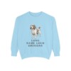petit-basset-griffon-vendeen-sweatshirt-humor-chambray Petit Basset Griffon Vendeen Humor Sweatshirt, Chambray, front view