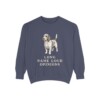 petit-basset-griffon-vendeen-sweatshirt-humor-denim Petit Basset Griffon Vendeen Humor Sweatshirt, Denim, front view