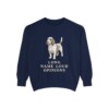 petit-basset-griffon-vendeen-sweatshirt-humor-true-navy Petit Basset Griffon Vendeen Humor Sweatshirt, True Navy, front view