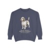 petit-basset-griffon-vendeen-sweatshirt-latin-denim Petit Basset Griffon Vendeen Latin Sweatshirt, Denim, front view