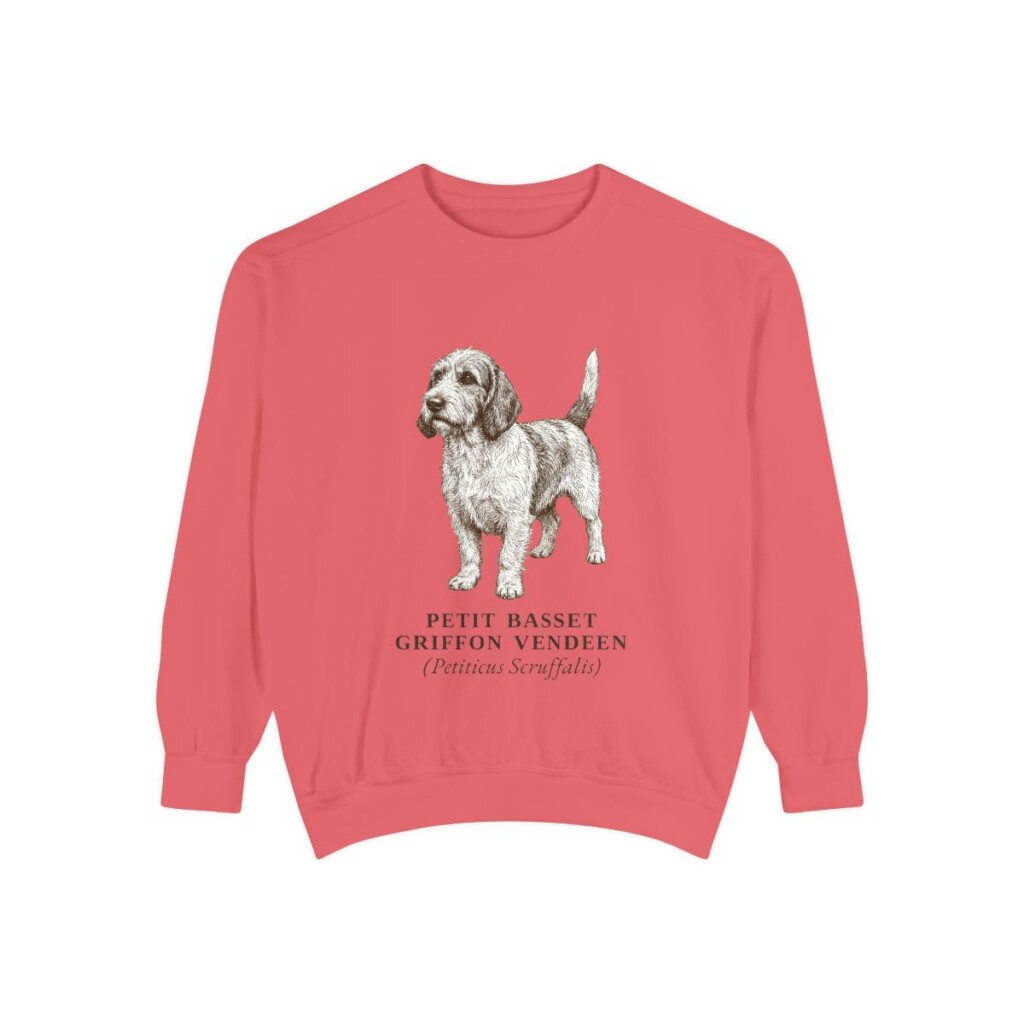 petit-basset-griffon-vendeen-sweatshirt-latin-watermelon Petit Basset Griffon Vendeen Latin Sweatshirt, Watermelon, front view