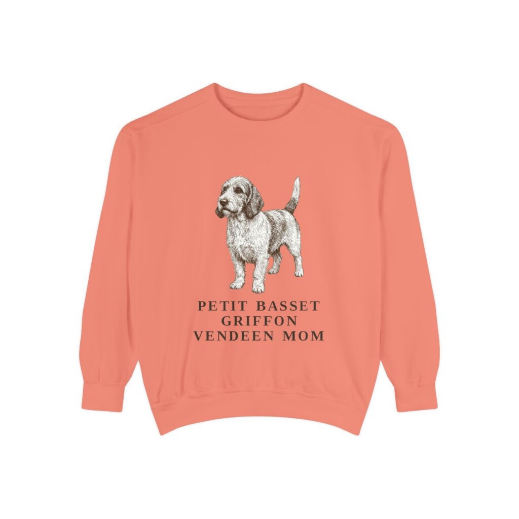petit-basset-griffon-vendeen-sweatshirt-mom-terracotta-1 Petit Basset Griffon Vendeen Mom Sweatshirt, Terracotta, front view
