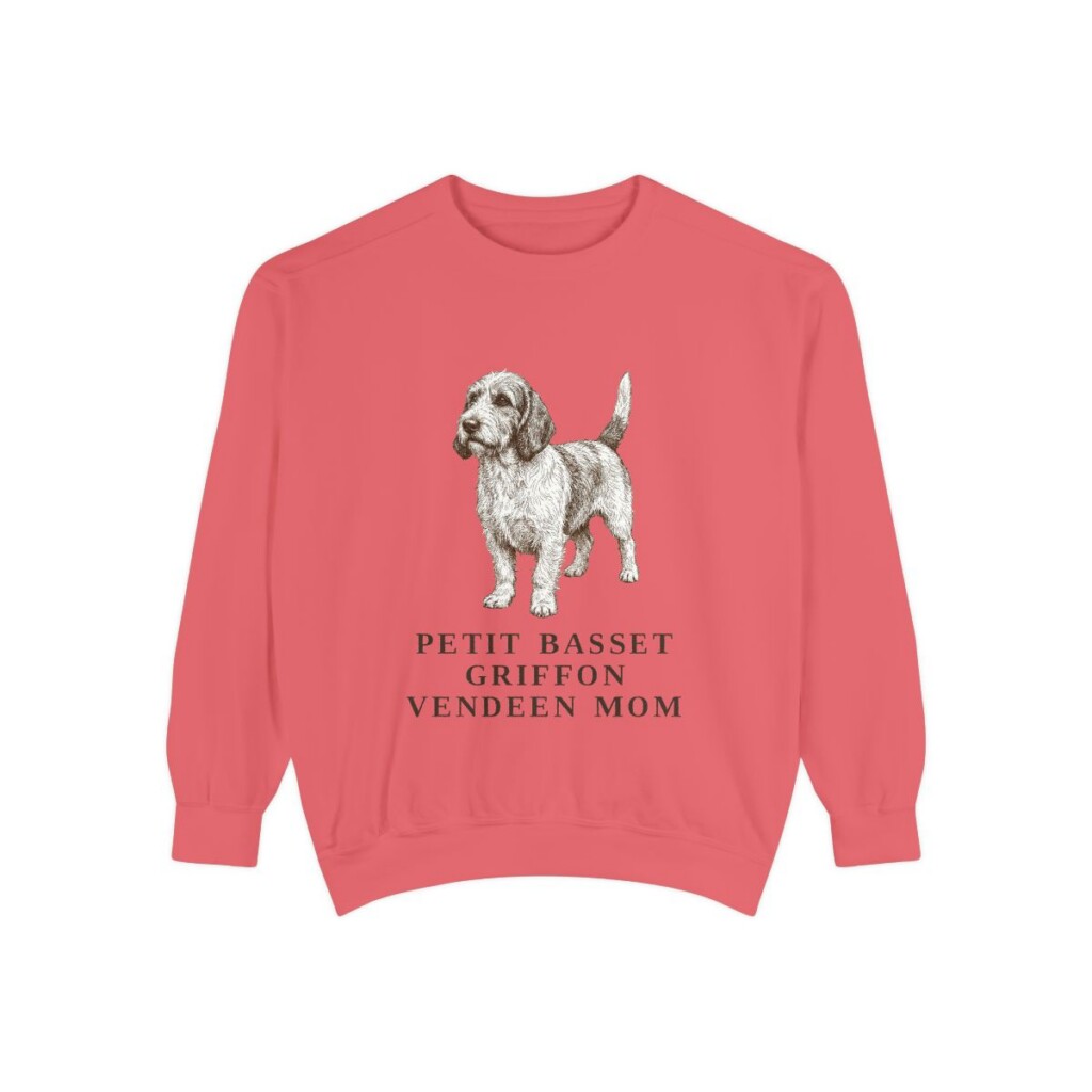 petit-basset-griffon-vendeen-sweatshirt-mom-watermelon-1 Petit Basset Griffon Vendeen Mom Sweatshirt, Watermelon, front view