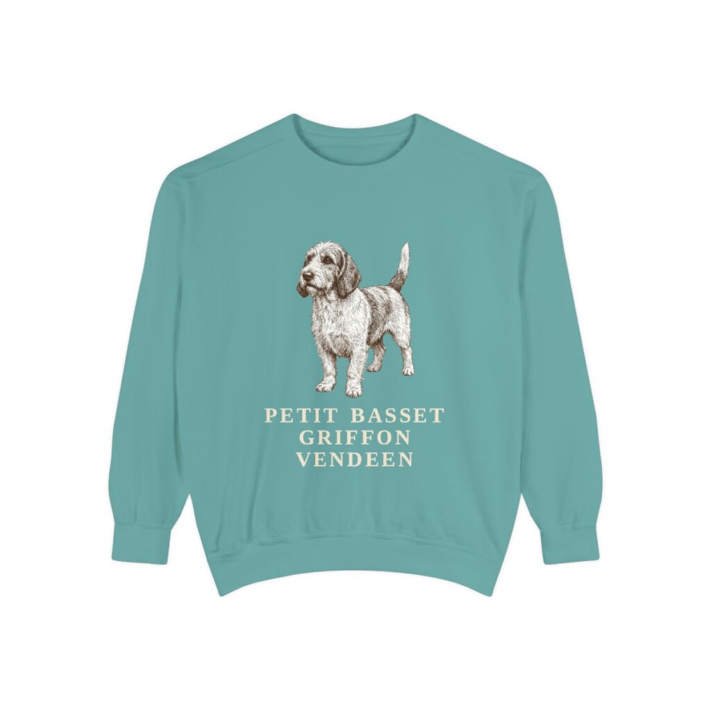 Petit Basset Griffon Vendeen Sweatshirt, Seafoam, front view