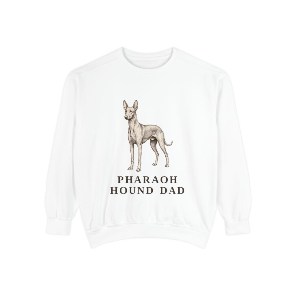 Pharaoh Hound Dad Sweatshirt, White, front view