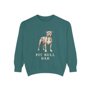 Pit Bull Dad Sweatshirt, Blue Spruce, front view