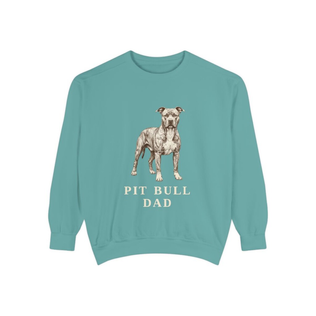 Pit Bull Dad Sweatshirt, Seafoam, front view
