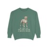 pit-bull-sweatshirt-humor-light-green Pit Bull Humor Sweatshirt, Light Green, front view