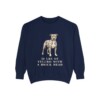 pit-bull-sweatshirt-humor-true-navy Pit Bull Humor Sweatshirt, True Navy, front view