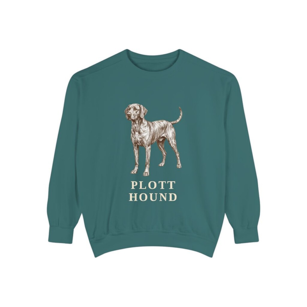 Plott Hound Sweatshirt, Blue Spruce, front view
