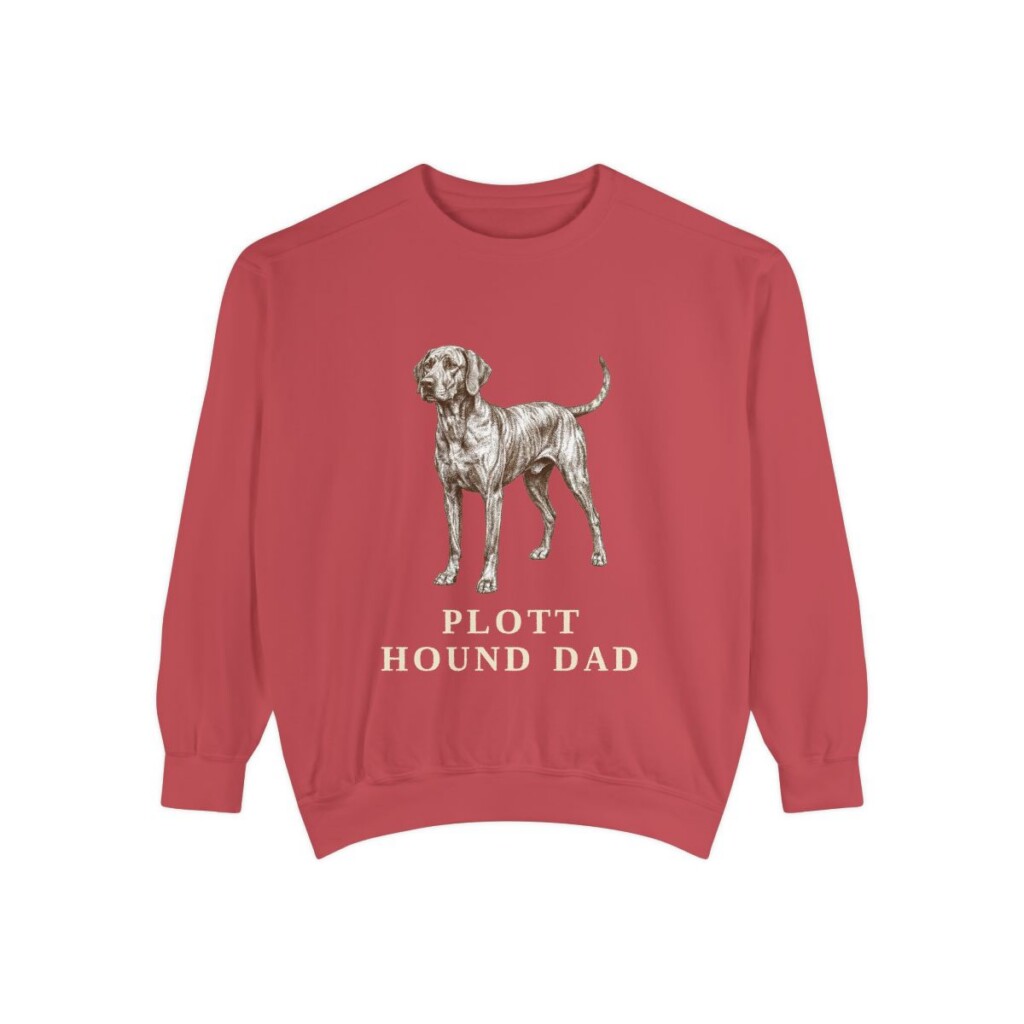 Plott Hound Dad Sweatshirt, Crimson, front view