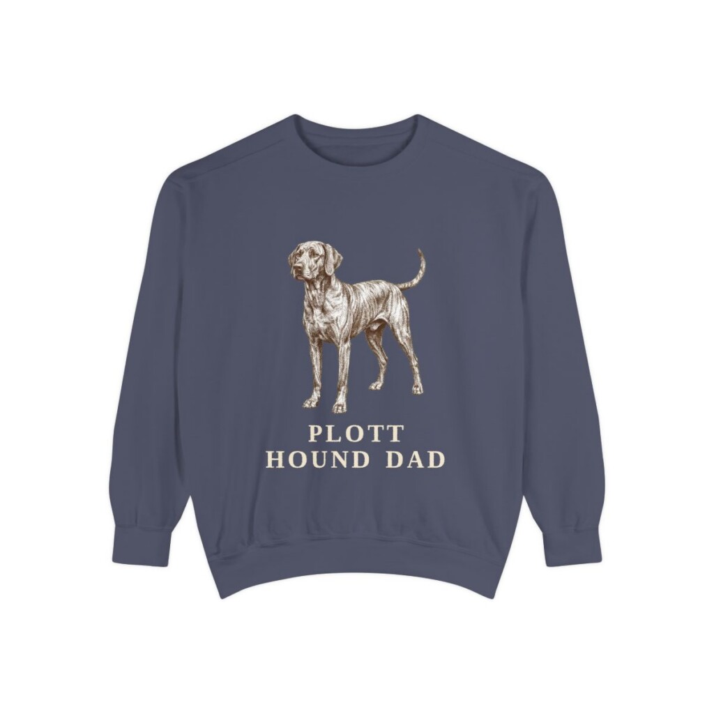 Plott Hound Dad Sweatshirt, Denim, front view
