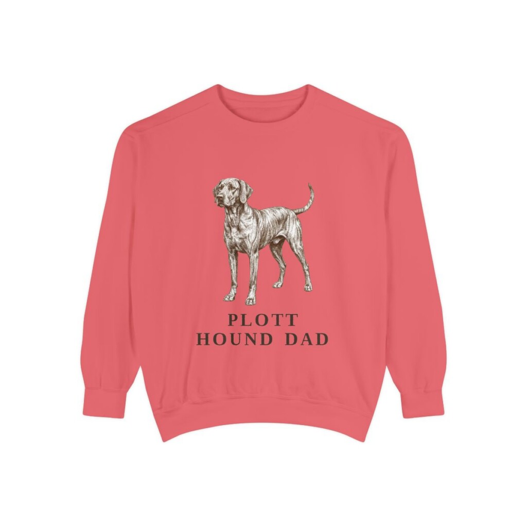 Plott Hound Dad Sweatshirt, Watermelon, front view