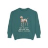 Plott Hound Humor Sweatshirt, Blue Spruce, front view
