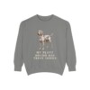 Plott Hound Humor Sweatshirt, Grey, front view