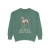 Plott Hound Humor Sweatshirt, Light Green, front view