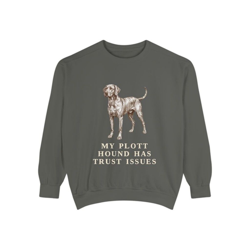 Plott Hound Humor Sweatshirt, Pepper, front view