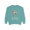 Plott Hound Humor Sweatshirt, Seafoam, front view