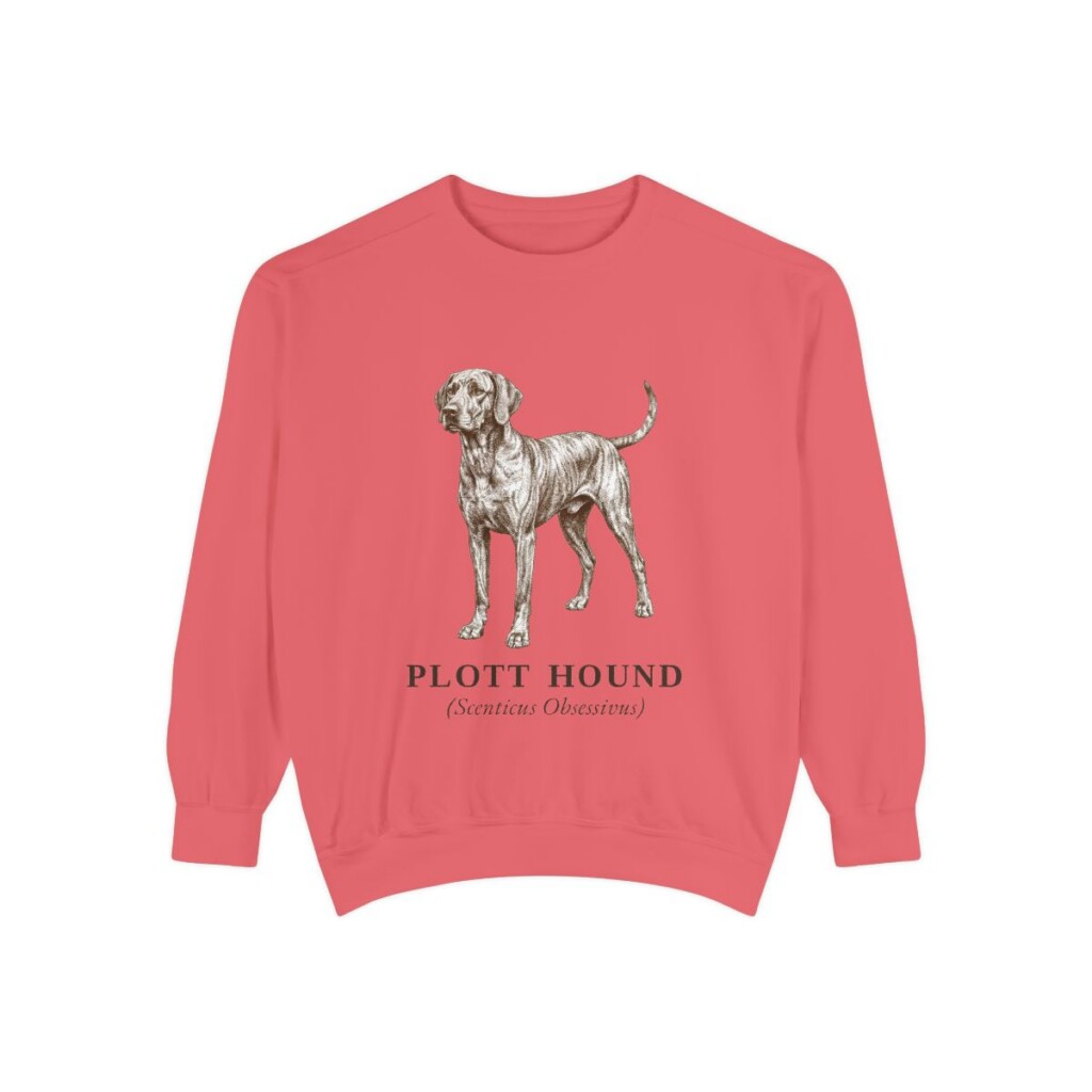 Plott Hound Latin Sweatshirt, Watermelon, front view