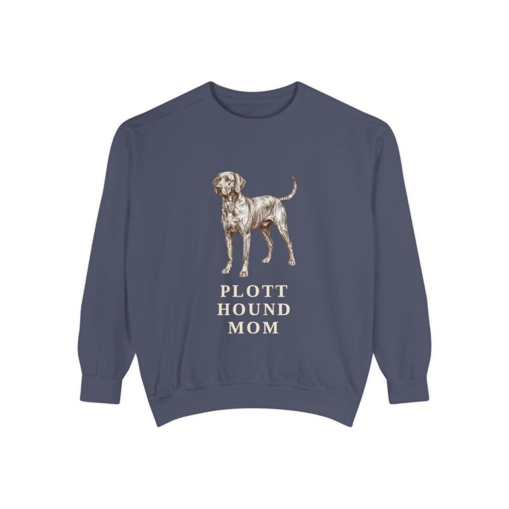 Plott Hound Mom Sweatshirt, Denim, front view