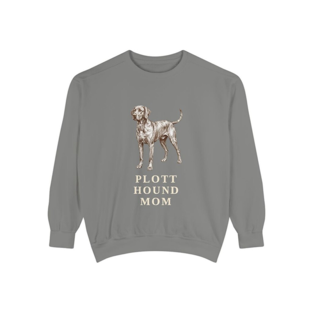 Plott Hound Mom Sweatshirt, Grey, front view