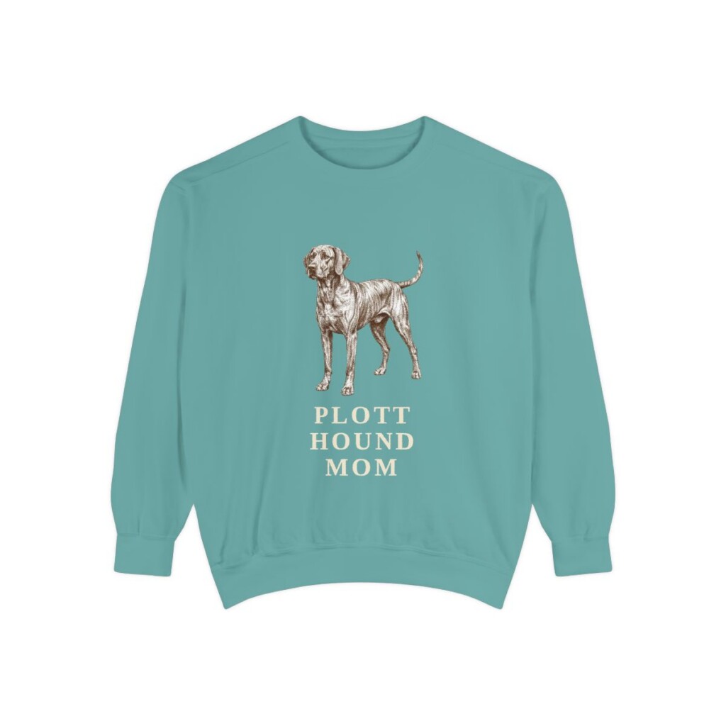 Plott Hound Mom Sweatshirt, Seafoam, front view