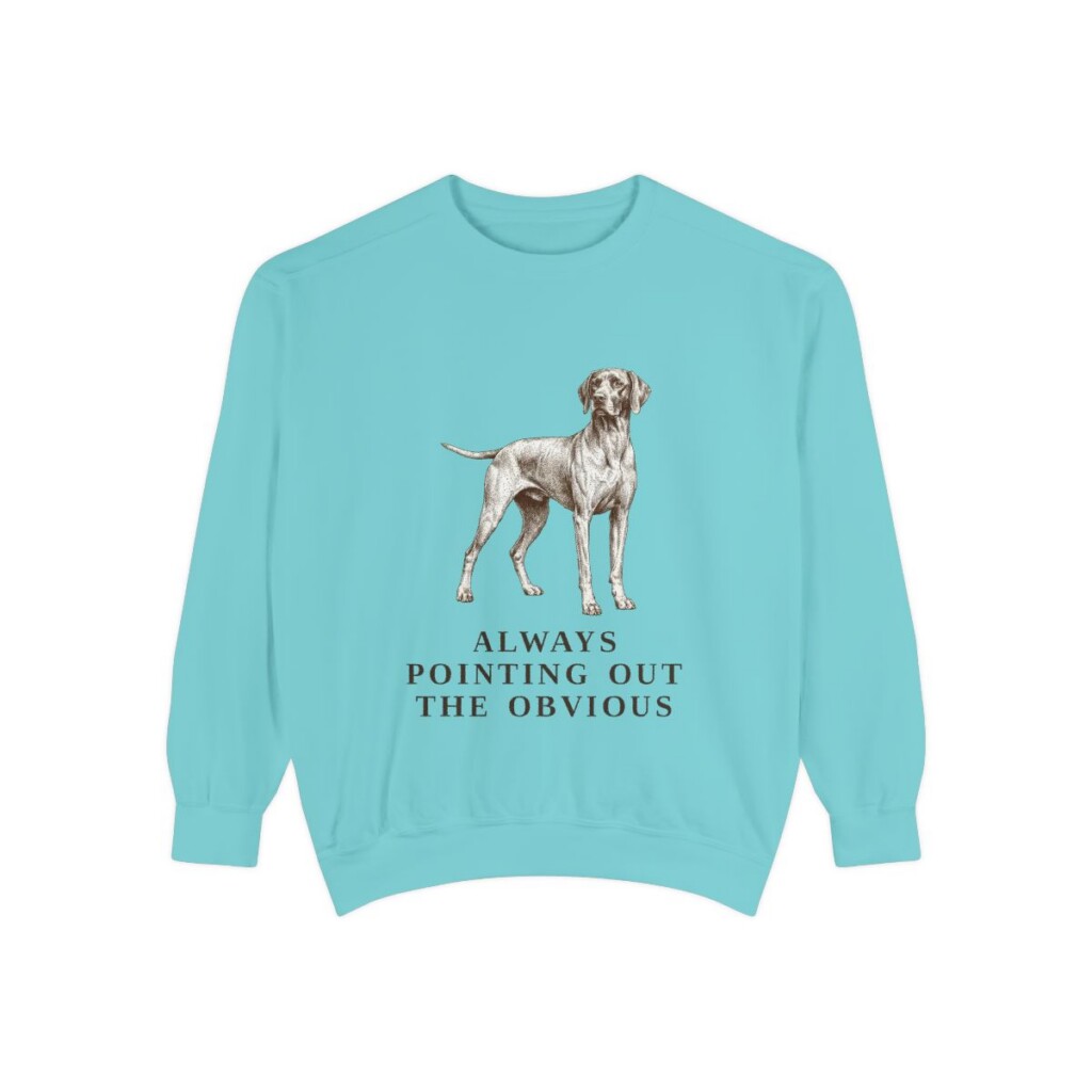 pointer-sweatshirt-humor-chalky-mint Pointer Humor Sweatshirt, Chalky Mint, front view
