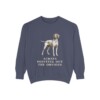 pointer-sweatshirt-humor-denim Pointer Humor Sweatshirt, Denim, front view