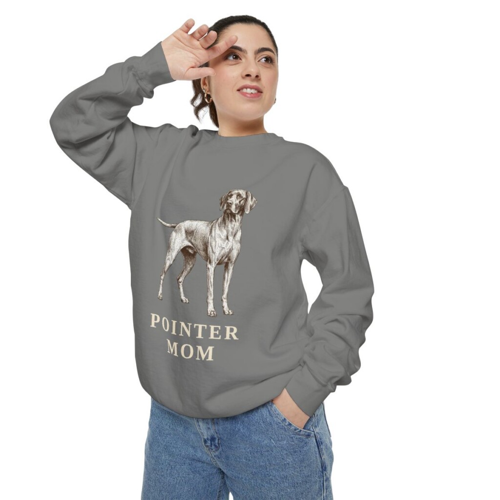 Pointer Mom Sweatshirt, Grey, person 2 context