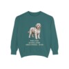 Polish Lowland Sheepdog Dad Sweatshirt, Blue Spruce, front view