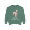 Polish Lowland Sheepdog Dad Sweatshirt, Light Green, front view