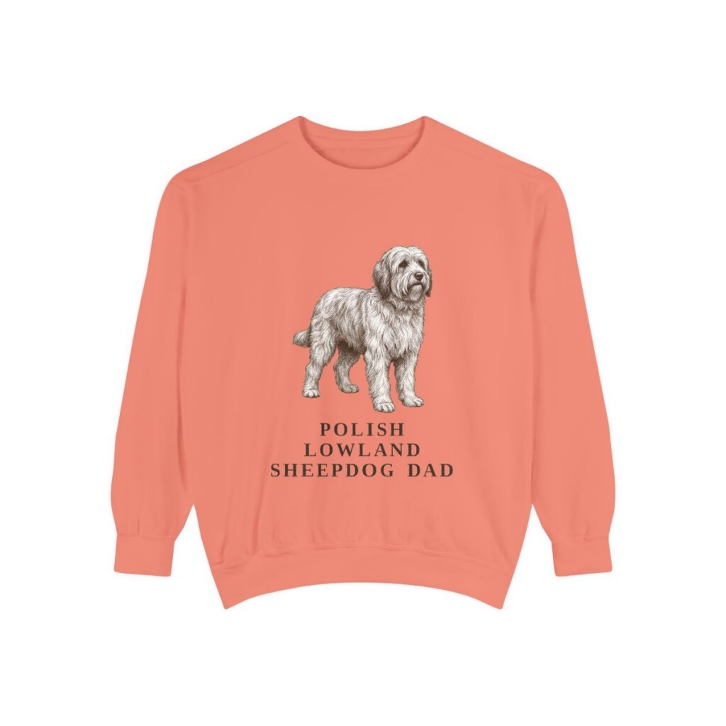 Polish Lowland Sheepdog Dad Sweatshirt, Terracotta, front view
