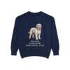 Polish Lowland Sheepdog Dad Sweatshirt, True Navy, front view