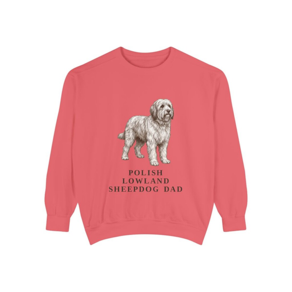 Polish Lowland Sheepdog Dad Sweatshirt, Watermelon, front view