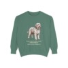 polish-lowland-sheepdog-sweatshirt-latin-light-green Polish Lowland Sheepdog Latin Sweatshirt, Light Green, front view