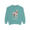 polish-lowland-sheepdog-sweatshirt-latin-seafoam Polish Lowland Sheepdog Latin Sweatshirt, Seafoam, front view
