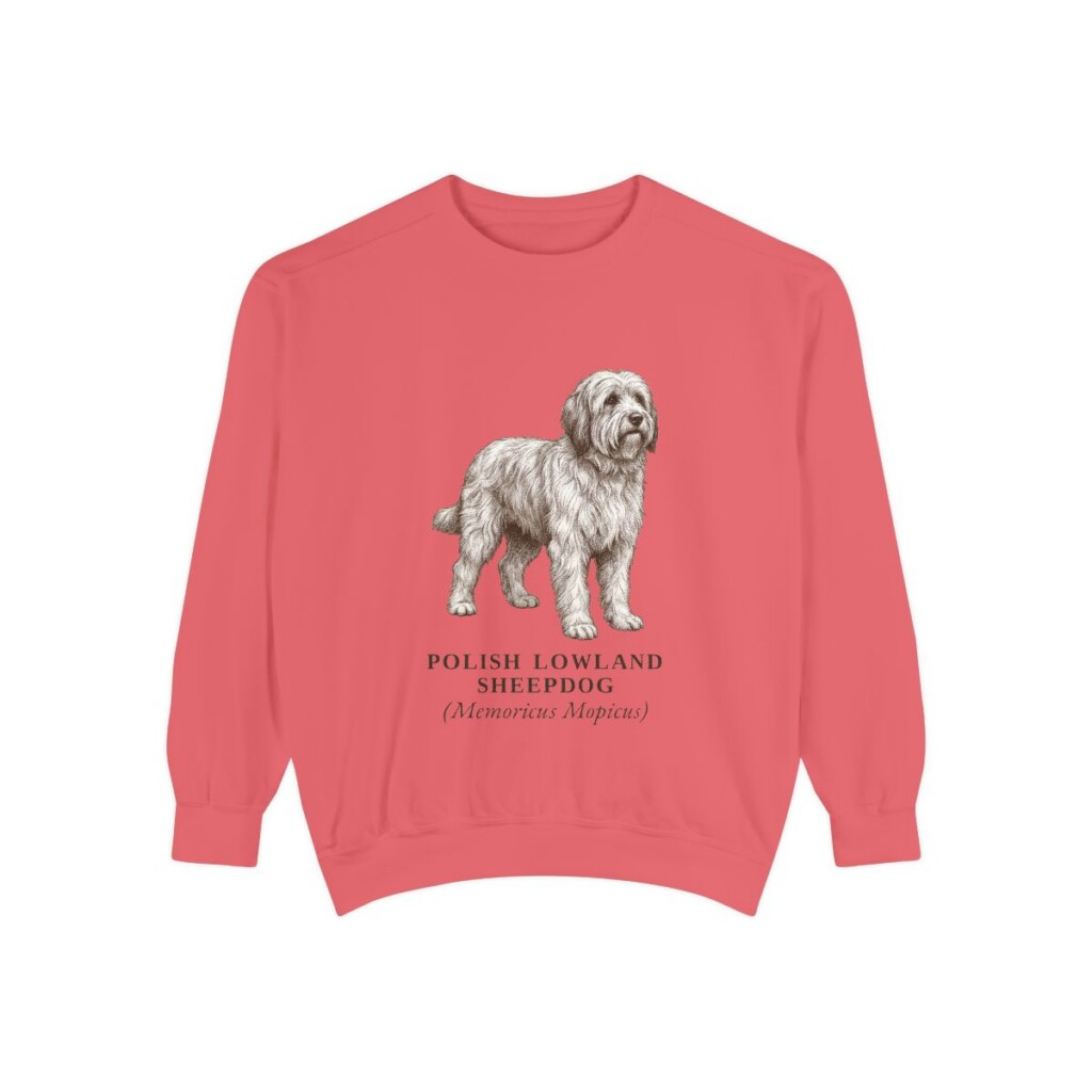 polish-lowland-sheepdog-sweatshirt-latin-watermelon Polish Lowland Sheepdog Latin Sweatshirt, Watermelon, front view