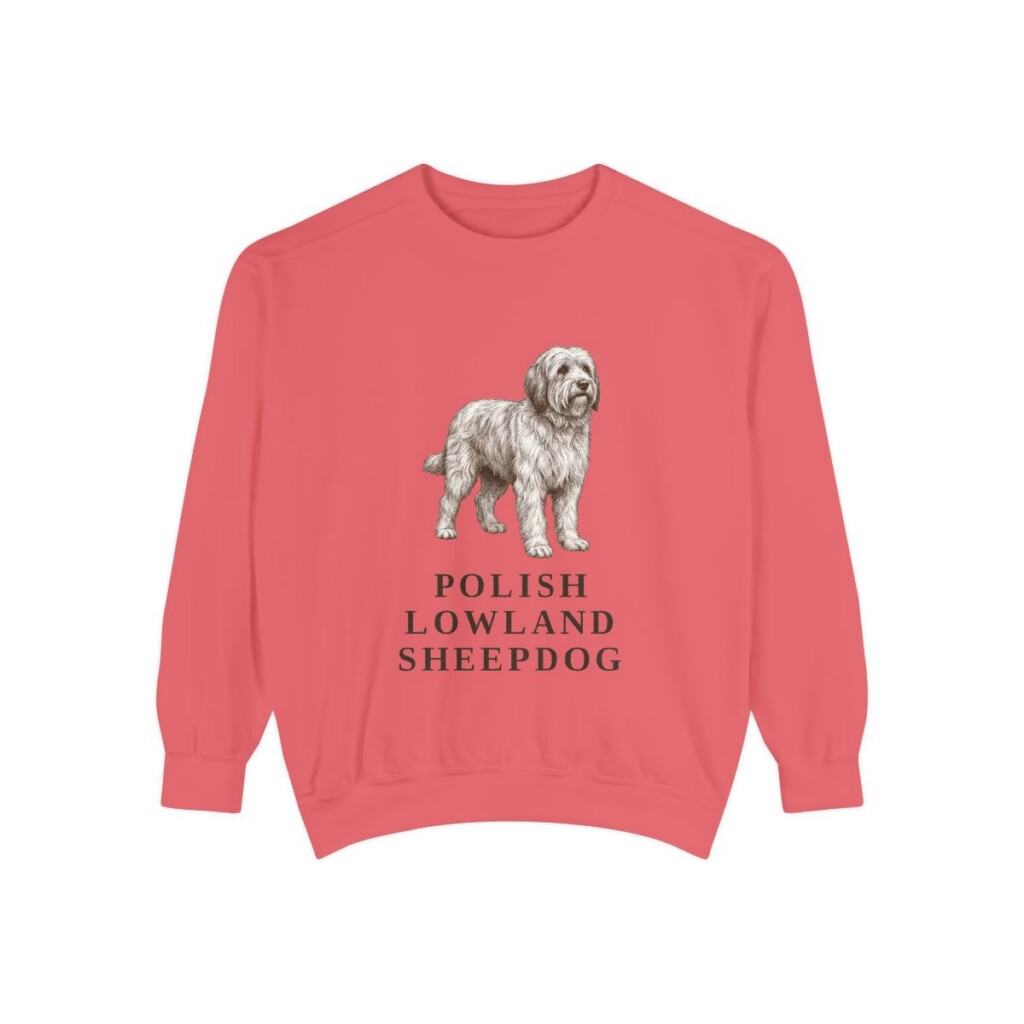 Polish Lowland Sheepdog Sweatshirt, Watermelon, front view