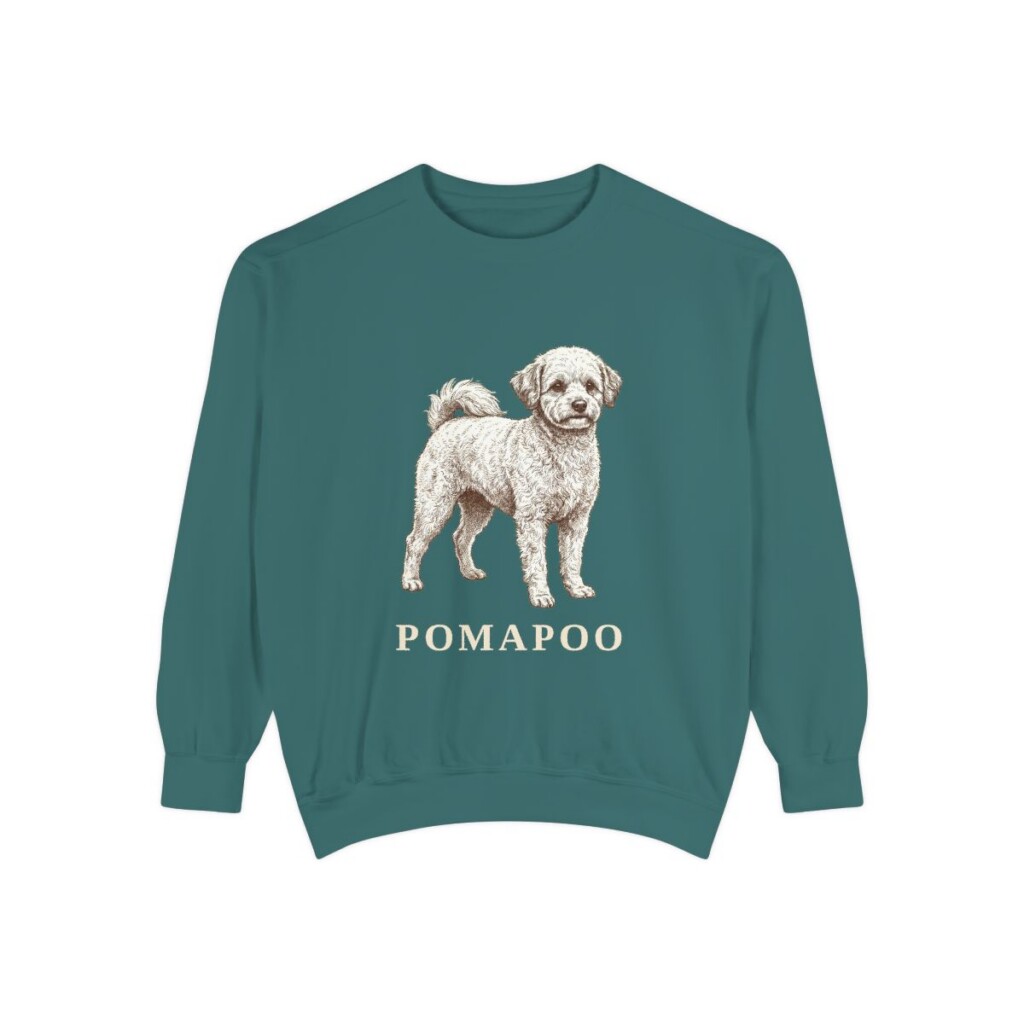 Pomapoo Sweatshirt, Blue Spruce, front view