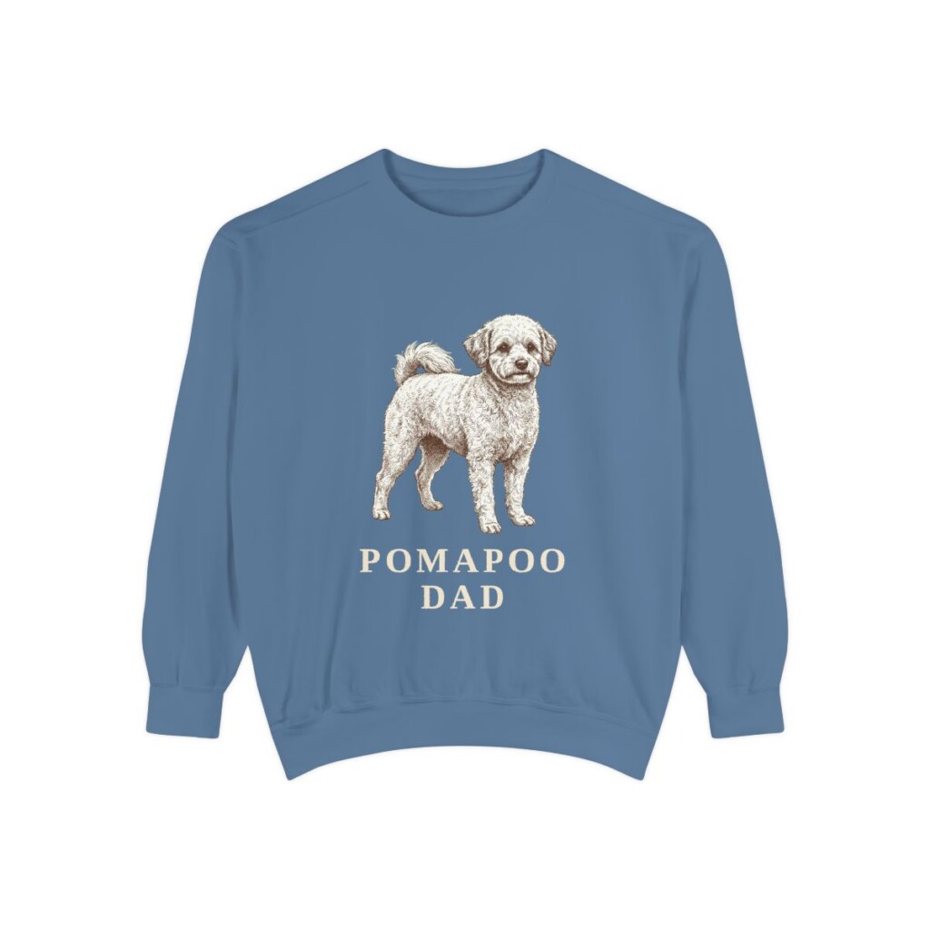 Pomapoo Dad Sweatshirt, Blue Jean, front view